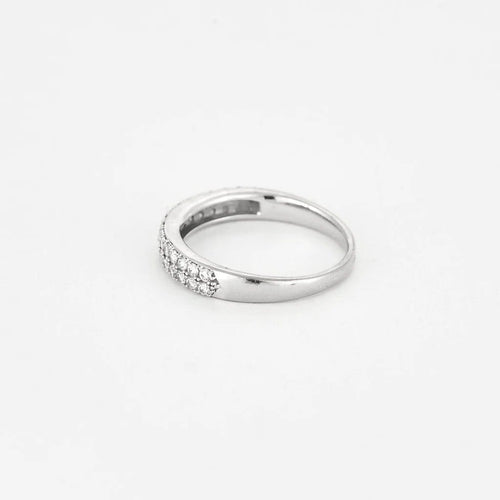 Bague 53 Alliance semi-pavée en or blanc 18K et diamants 0,68 ct 58 Facettes CLA0366