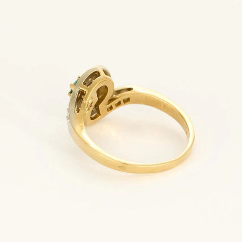 Bague 56.5 Bague en or jaune et gris 18K avec topaze et diamants 58 Facettes ROD3526