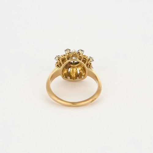 Bague 51 Bague rétro en or rose, platine et diamants 58 Facettes ALE42612