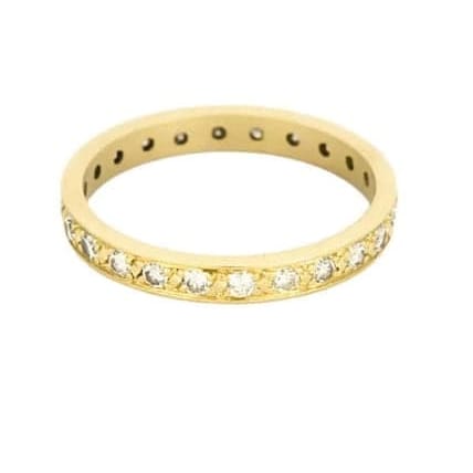 Bague 58.5 Alliance américaine en or jaune, diamants 1,20 cts 58 Facettes TOU1500X2