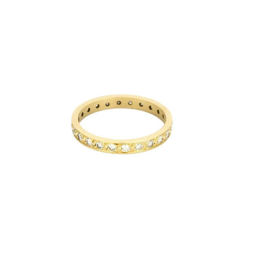 Bague 58.5 Alliance américaine en or jaune, diamants 1,20 cts 58 Facettes TOU1500X2