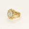 Bague 51 Bague dôme ajourée en or jaune et blanc 18K avec diamants 58 Facettes SEN2429X2