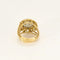 Bague 51 Bague dôme ajourée en or jaune et blanc 18K avec diamants 58 Facettes SEN2429X2