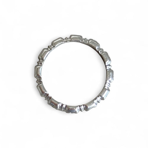 Bague 49 Alliance - Bague sertie de diamants en or blanc 58 Facettes 362