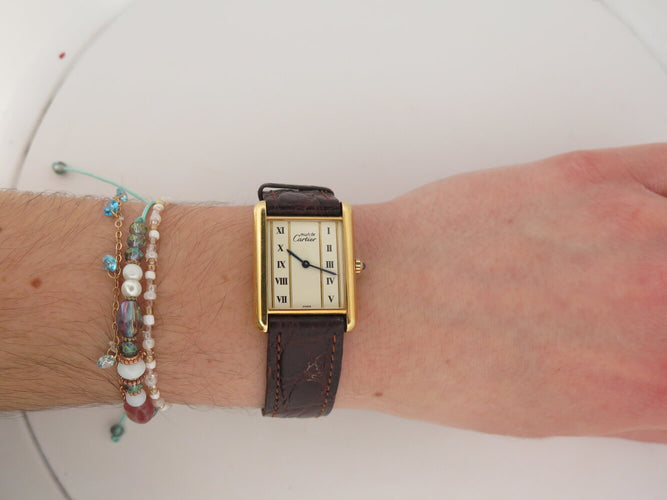 Montre Cartier Tank Must - Montre quartz vermeil référence 681006 58 Facettes 272827