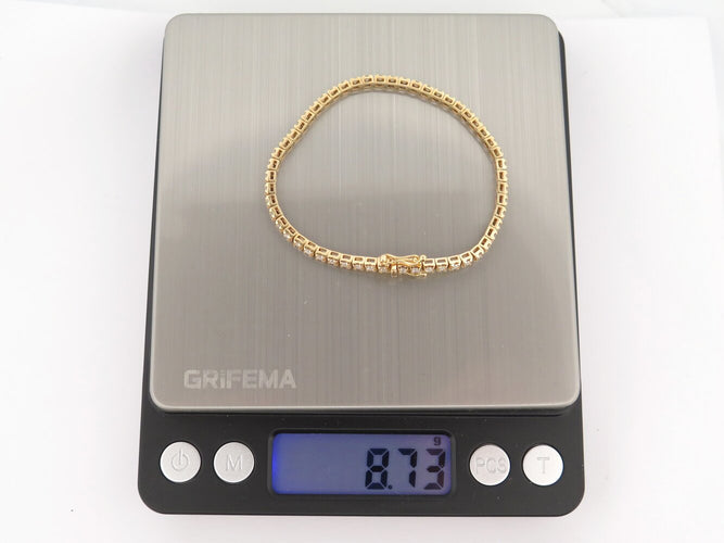 Bracelet Mauboussin Tu es ma rivière d'amour - Bracelet en or jaune 18k et diamants 2 ct 58 Facettes 272530
