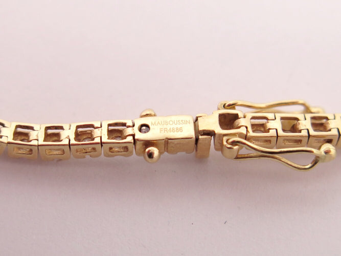 Bracelet Mauboussin Tu es ma rivière d'amour - Bracelet en or jaune 18k et diamants 2 ct 58 Facettes 272530