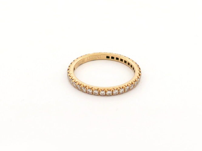 Bague 54 INEDIT - Alliance américaine en or jaune 18k et diamants 0,6 ct T54 58 Facettes 272775