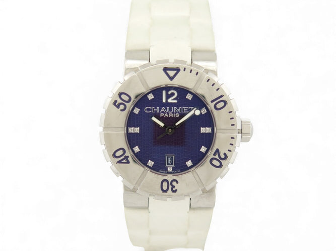 Montre Chaumet Class One - Montre quartz en acier 33 mm avec 13 diamants 58 Facettes 272064