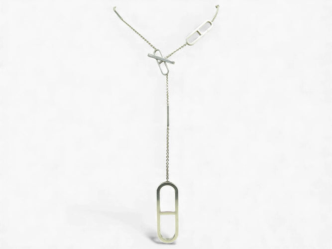 colar HERMES sautoir ever chaine d'ancre 77 cm Prata 925 35gr 