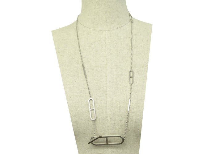 colar HERMES sautoir ever chaine d'ancre 77 cm Prata 925 35gr 