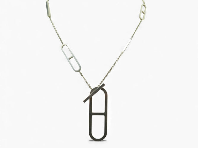colar HERMES sautoir ever chaine d'ancre 77 cm Prata 925 35gr 