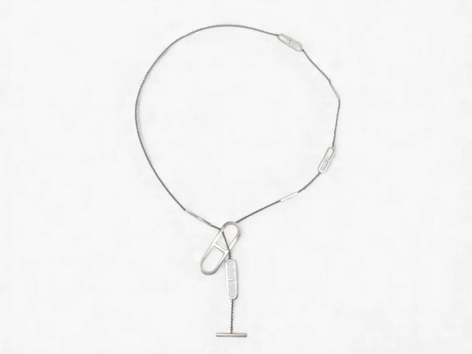 colar HERMES sautoir ever chaine d'ancre 77 cm Prata 925 35gr 