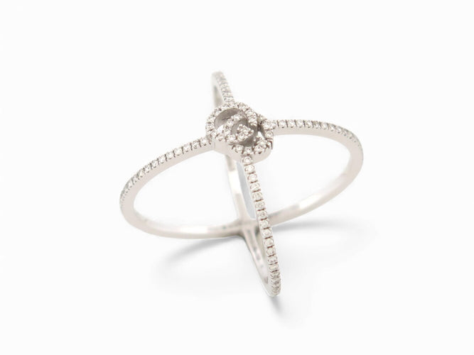 Bague 51 Gucci GG Running - Bague 7 mm en or blanc 18k et diamants, t51 58 Facettes 271885