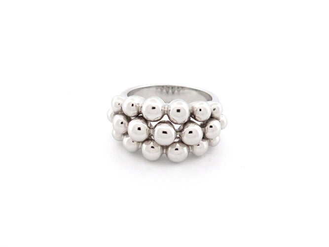 Bague 51 Boucheron Grains de Raisins - Bague en or blanc 18k taille 51 58 Facettes 265064