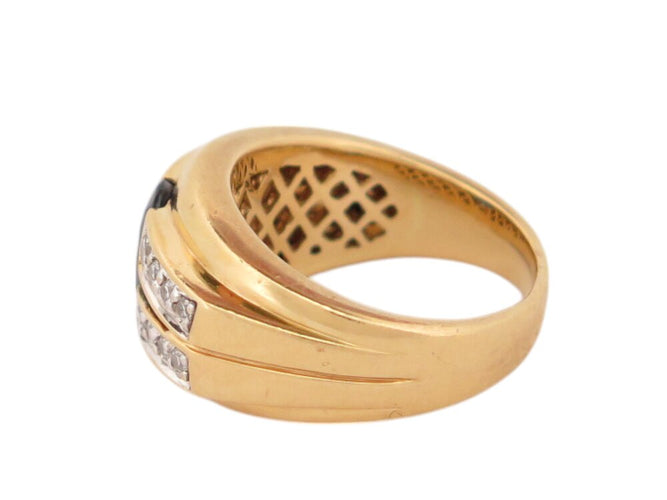 Bague 53 Bague style Art déco en or jaune 18K avec saphir et diamants 58 Facettes 268366