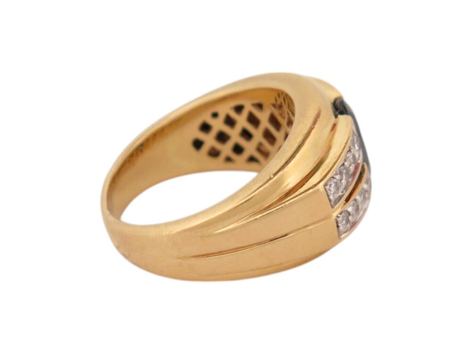 Bague 53 Bague style Art déco en or jaune 18K avec saphir et diamants 58 Facettes 268366