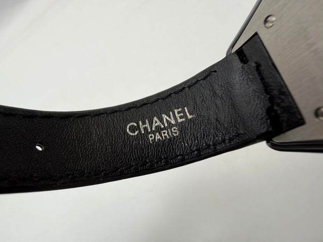 ceas CHANEL j12 h5695 quartz 33 mm ceramică & curea din piele 