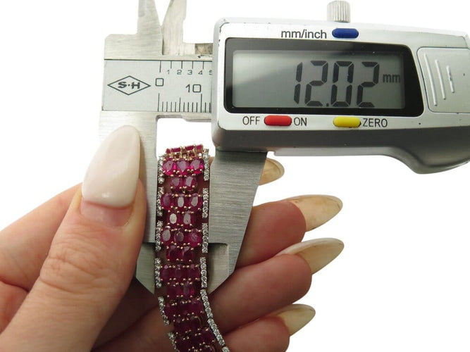 Bracelet Michael Christoff - Bracelet style tapis en or rose 14k rubis et diamants 58 Facettes 269285