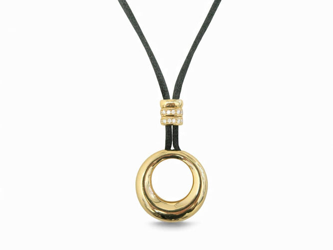Collier Chaumet Anneau GM - Collier pendentif en or jaune 18k et diamants 0,24 ct 58 Facettes 271153