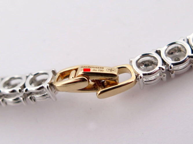 Collier collier MAUBOUSSIN un souper a cabourg en argent 925 or 18k diamants 58 Facettes 273009