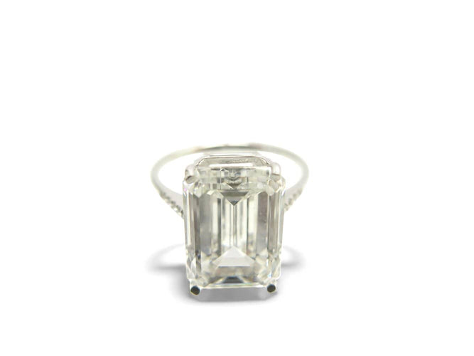 Bague 55 bague solitaire solitaire diamant taille emeraude 7ct t55 or blanc 18k 58 Facettes 271662