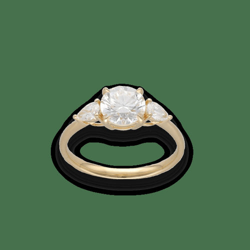 Bague 53.5 Solitaire - Bague en or jaune 18k avec diamants 1,17 ct + 0,31 ct 58 Facettes FB11110 / FB11202