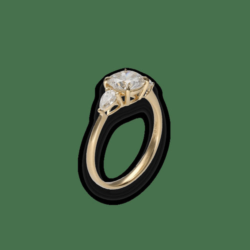 Bague 53.5 Solitaire - Bague en or jaune 18k avec diamants 1,17 ct + 0,31 ct 58 Facettes FB11110 / FB11202
