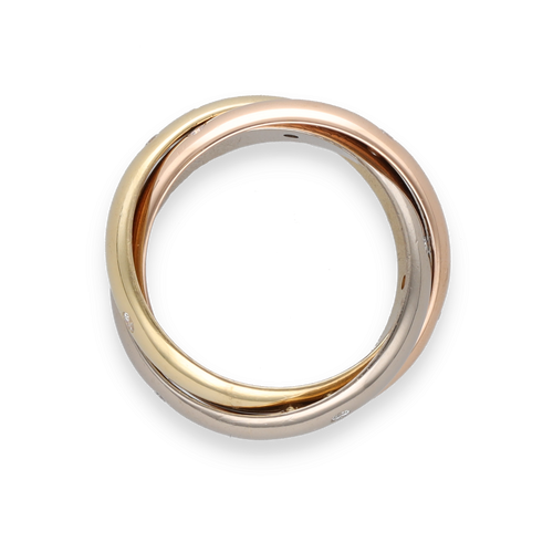 Bague 50 Alliance Cartier Trinity – Moyen Modèle – 15 Diamants – Full Set 2009 58 Facettes FB10956