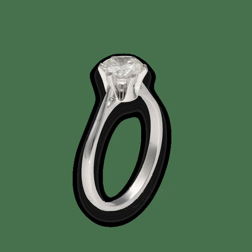 Bague 57 Solitaire Diamant – Or Gris 18k – Diamant 1,13 ct I-VS1 – Certificat HRD – Taille 57/58 58 Facettes FB11187