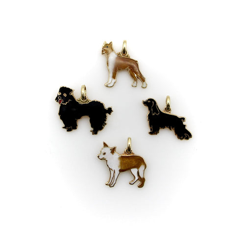 Pendentif Pendentif vintage boxer en or jaune 14k émaillé 58 Facettes