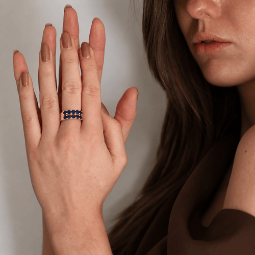 Bague 54 Bague vintage en or jaune 14k et saphirs bleus 58 Facettes 2602001