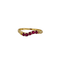 Bague 54 Bague chevron vintage en or jaune 14 carats et rubis 58 Facettes 2505007