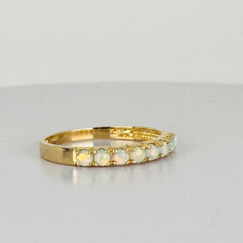 Bague 60 Bague vintage en or jaune 14k avec 8 opales 58 Facettes 2511009