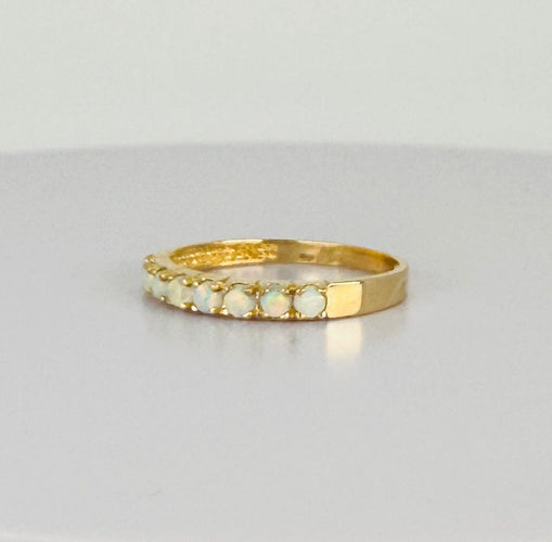Bague 60 Bague vintage en or jaune 14k avec 8 opales 58 Facettes 2511009
