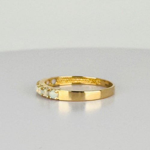 Bague 60 Bague vintage en or jaune 14k avec 8 opales 58 Facettes 2511009