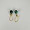 Boucles d'oreilles Boucles d'oreilles vintage en or jaune et malachite verte 58 Facettes 2505019