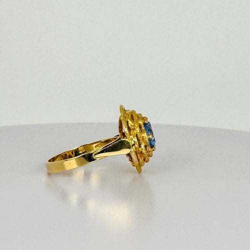 Bague 56 Bague vintage avec topaze bleue en or 18k 58 Facettes 2509004