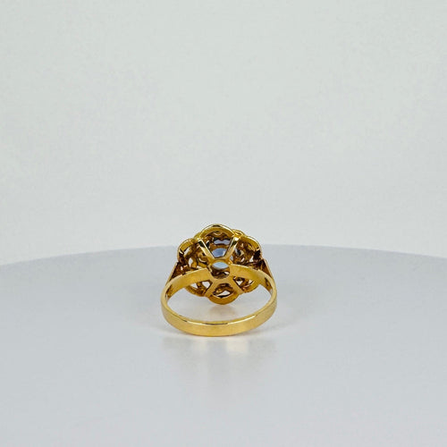 Bague 56 Bague vintage avec topaze bleue en or 18k 58 Facettes 2509004