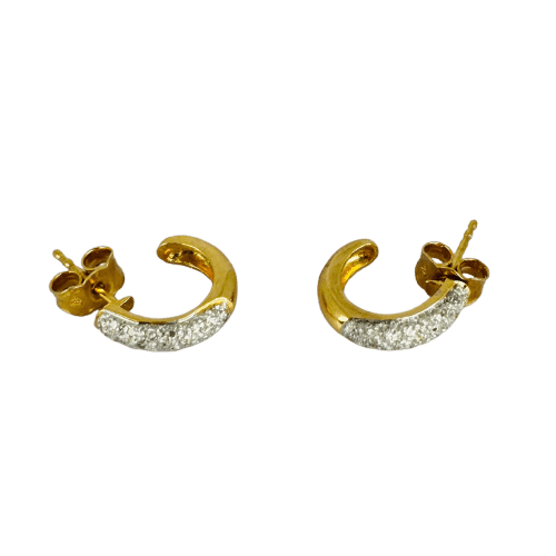 Boucles d'oreilles Boucles d'oreilles vintage - Créoles en or jaune 18 carats et diamants 58 Facettes 2505011