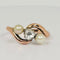 Bague 53 Bague ancienne croisée en or rose 18 carats avec diamant et perles 58 Facettes 2206099
