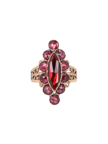 Bague 54 Bague marquise en or rose et grenats 58 Facettes 1CA000/2