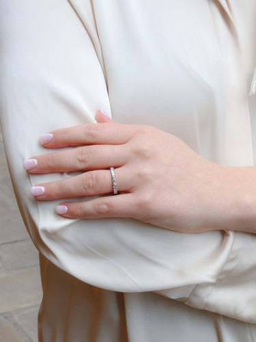 Bague 55 Alliance or blanc diamants 1,5 carat 58 Facettes 1022.10