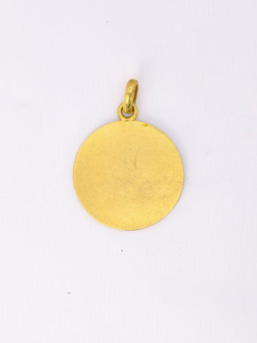Pendentif Pendentif religieux vintage - Médaille ronde en or jaune 18 carats 58 Facettes 1087.17