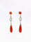 Boucles d'oreilles Boucles d'oreilles pendantes Art Deco corail rouge diamants taille rose 58 Facettes 1087.19