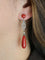 Boucles d'oreilles Boucles d'oreilles pendantes Art Deco corail rouge diamants taille rose 58 Facettes 1087.19