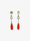 Boucles d'oreilles Boucles d'oreilles pendantes Art Deco corail rouge diamants taille rose 58 Facettes 1087.19