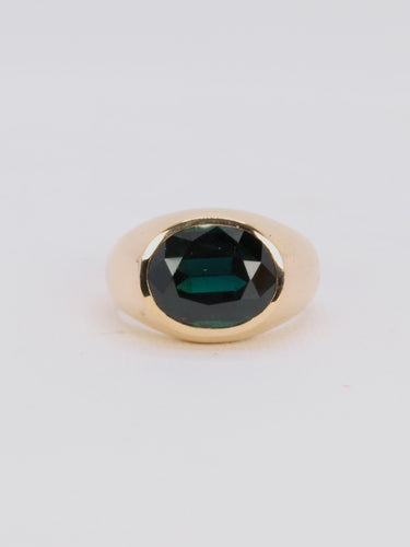 Bague 59.5 Bague jonc cocktail en or jaune 18 carats avec saphir ovale 58 Facettes 1087.14