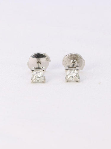 Boucles d'oreilles Boucles d'oreilles or blanc diamants taille princesse 0,5 ct 58 Facettes 1084.1