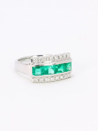 Bague 50 Bague vintage émeraudes diamants 58 Facettes 1131.3